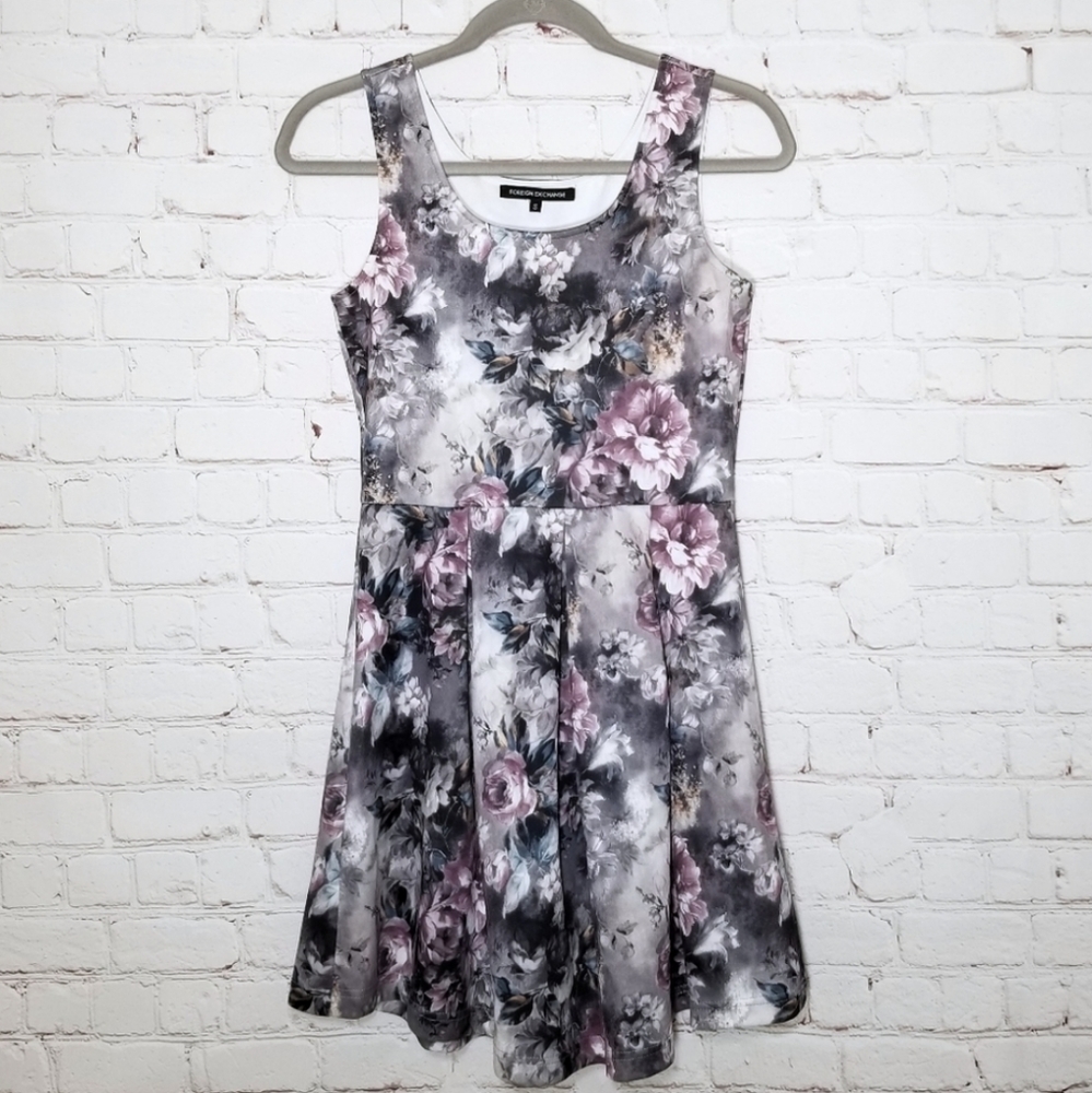 Foreign Exchange purple floral dress size S